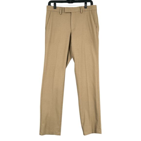ASOS‎ Tan Belt Loops Slant Pockets Zip Fly Slim Fit Dress Pants 30 x 30 - Picture 1 of 9